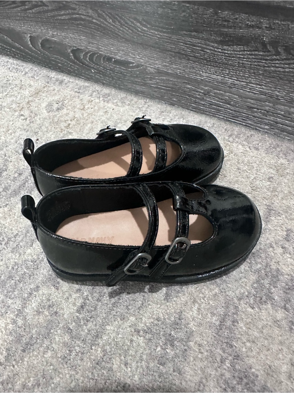 Old Navy Black Patent Double-Strap Mary Jane Shoes
